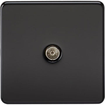 Knightsbridge Screwless 1G TV Outlet (Non-Isolated) - Matt Black - SF0100MB