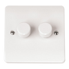 Click Scolmore Mode 2 Gang 2 Way Dimmer Switches Polar White - CMA146
