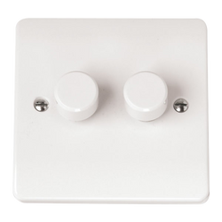 Click Scolmore Mode 2 Gang 2 Way Dimmer Switches Polar White - CMA146