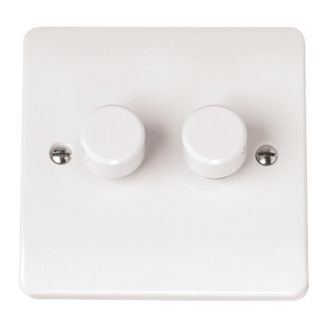 Click Scolmore Mode 2 Gang 2 Way Dimmer Switches Polar White - CMA146