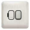 Schneider LSD 13A Double Pole Switched FCU Black Insert - Stainless Steel - GGBL5010BSS