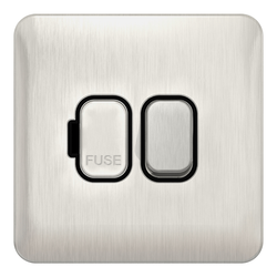 Schneider LSD 13A Double Pole Switched FCU Black Insert - Stainless Steel - GGBL5010BSS