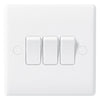 BG Nexus White 3 Gang 2 Way Rocker Switch 10A - 843