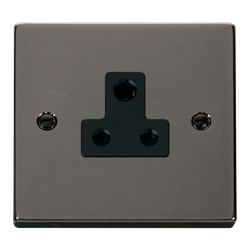 Click Scolmore Deco 5A Round Pin Plug Socket - VPBN038BK