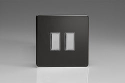 Varilight 2-Gang Tactile Touch Control Dimming Slave for use with Multi-Point (formerly Eclique2) Master on 2-Way Circuits - JDLES002S