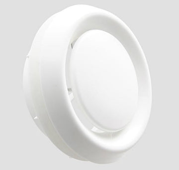 Manrose 100mm/4 Internal Round Circular Air Diffuser with Round Spigot and Adjustable Central Disc - 1250
