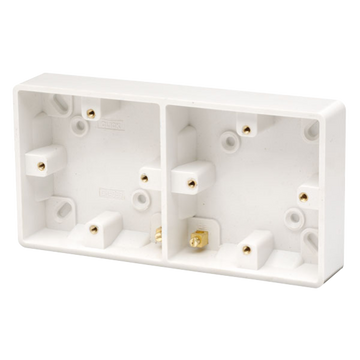 Click Scolmore Mode Dual Accessory Pattress Box Polar White - CMA089