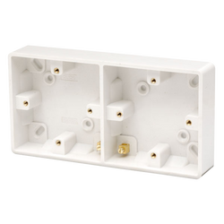 Click Scolmore Mode Dual Accessory Pattress Box Polar White - CMA089