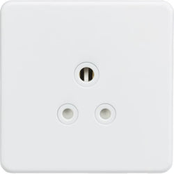 Knightsbridge Screwless 5A Unswitched Round Socket - Matt White - SF5AMW