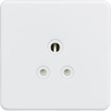 Knightsbridge Screwless 5A Unswitched Round Socket - Matt White - SF5AMW