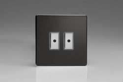 Varilight 2-Gang 1-Way V-Pro Multi-Point Remote/Tactile Touch Control Master LED Dimmer 2 x 0-100W (1-10 LEDs) - JDLE102S