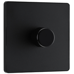 BG Evolve Matt Black Trailing Edge LED 200W Single Dimmer Switch 2-Way Push On/Off - PCDMB81B