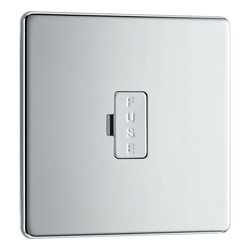 BG Screwless Flatplate Polished Chrome Unswitched 13A Fused Connection Unit - FPC54