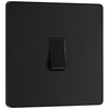 BG Evolve Matt Black Single Light Switch 20A 16AX 2 Way - PCDMB12B