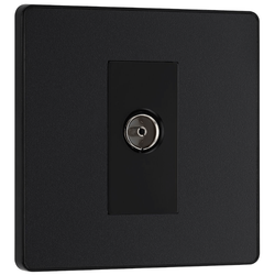 BG Evolve Matt Black Single Socket for TV/FM Co-Axial Aerial Connection - PCDMB60B