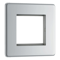 BG Nexus Flatplate Screwless Polished Chrome Double Euro Module Single Plate - FPCEMS2