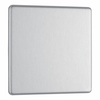 BG Screwless Flatplate Brushed Steel Single Blank Plate - FBS94