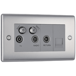 BG Nexus Metal Brushed Steel Qua Tv/Fm/Sat X2+Ret, 1G Tel Scrd - NBS69