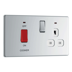 BG Flat Plate Polished Chrome Wh 45A + 13A Skt + Ind - FPC70W