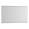 BG Screwless Flatplate Brushed Steel Double Blank Plate - FBS95