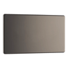 BG Screwless Flatplate Black Nickel Double Blank Plate - FBN95