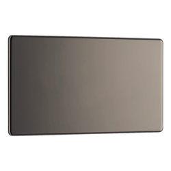 BG Screwless Flatplate Black Nickel Double Blank Plate - FBN95
