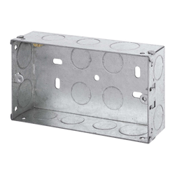 Click Scolmore Essentials 2 Gang 35MM K/O Galvanised Metal Back Box - WA096