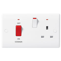 BG Nexus White Double Cooker Switch / Socket 45A - 870