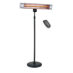 Devola Platinum 2.4kW Stand Mounted Patio Heater with Remote Control IP65 - Silver - DVPH24PSMSL