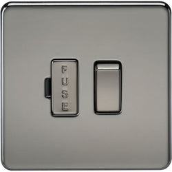 Knightsbridge Screwless 13A Switched Fused Spur Unit - Black Nickel - SF6300BN