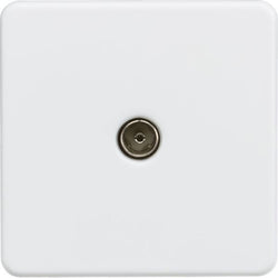 Knightsbridge Screwless 1G TV outlet (non-isolated) - Matt white - SF0100MW