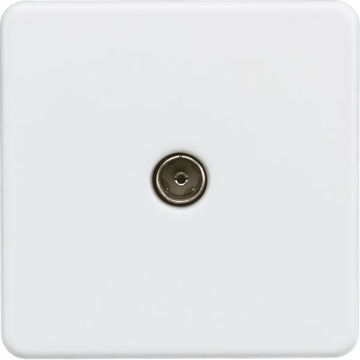 Knightsbridge Screwless 1G TV outlet (non-isolated) - Matt white - SF0100MW