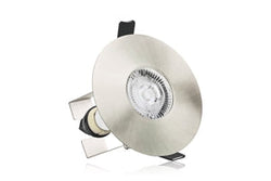 Integral Evofire IP65 Round Satin Nickel 70-100mm cutout Downlight with GU10 Holder & Insulation Guard - ILDLFR70D014