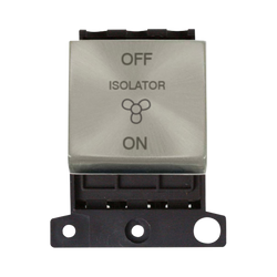 Click Scolmore MiniGrid 10A 3 Pole Fan Switch Module Satin Chrome - MD020SC