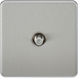 MLA Knightsbridge 1 Gang Sat TV Outlet (Non-Isolated) Brushed Chrome - SF0150BC