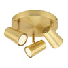 Forum Harvey 3 Light Plate GU10 Spotlight - Satin Brass - INL-31776-SBRS