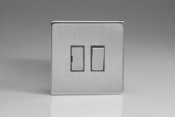 Varilight 1 Gang (Single), 13 Amp Switched Fused Spur, Dimension Screwless Brushed Steel - XDS6DS