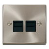 Click Scolmore Deco 2 Gang Secondary Telephone Socket - VPSC126BK