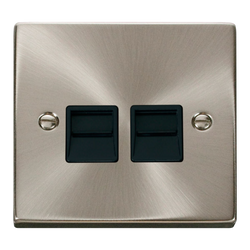 Click Scolmore Deco 2 Gang Secondary Telephone Socket - VPSC126BK