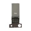 Click Scolmore MiniGrid 13A Double-Pole Ingot Fan Switch Black Nickel - MD018BN-FN
