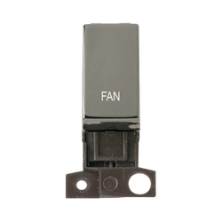 Click Scolmore MiniGrid 13A Double-Pole Ingot Fan Switch Black Nickel - MD018BN-FN