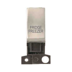 Click Scolmore MiniGrid 13A Double-Pole Ingot Fridge Freezer Switch Satin Chrome - MD018SC-FF