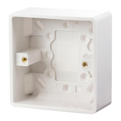 Click Scolmore Mode 1 Gang 35mm Pattress Box Polar White - CMA083