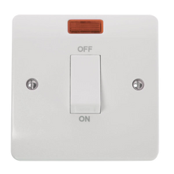 Click Scolmore Mode 45A Cooker Rocker Switch With Neon Polar White - CMA501
