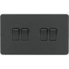 Knightsbridge Screwless 10AX 4G 2-Way Switch - Anthracite - SF4100AT