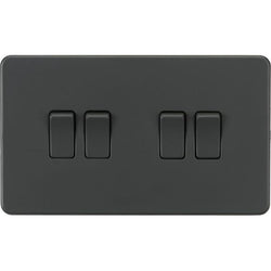 Knightsbridge Screwless 10AX 4G 2-Way Switch - Anthracite - SF4100AT