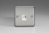 Varilight Classic 1 Gang Telephone Master Socket with White Inserts (Single XSTMW) - Matt Chrome - XSTMW