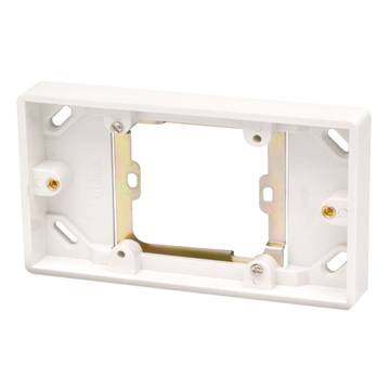 Click Scolmore Mode 1 Gang To 2 Gang 16mm Pattress Box Polar White - CMA091