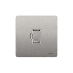 Schneider USFP 13A Unswitched Fused Spur White Insert Stainless Steel - GU5400WSS