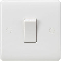 Knightsbridge Curved Edge 45A 1G DP Switch (White Rocker) - White - CU8331W